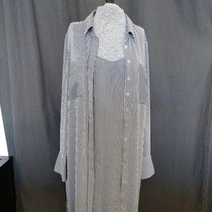 White House Black Market | Pinstripe Shirt Dress